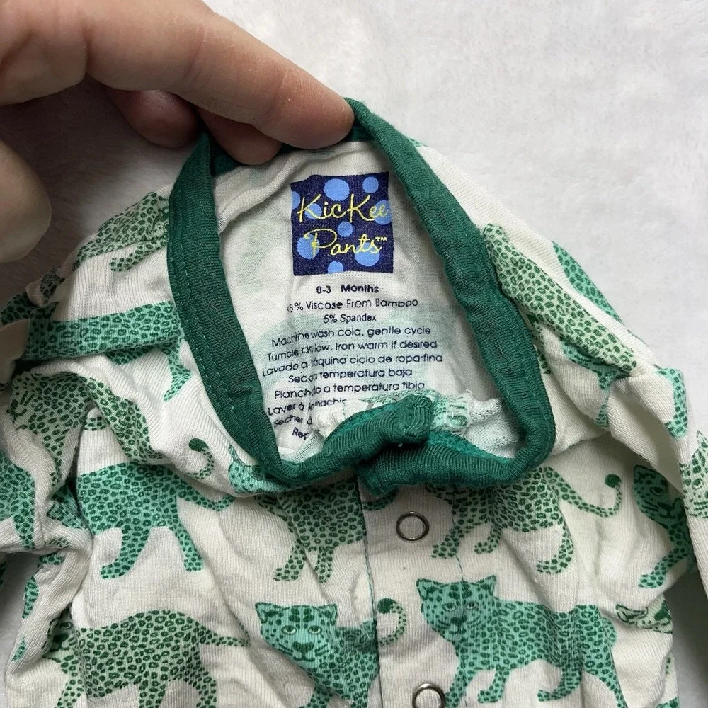 Kickee Pants Bamboo Footed Sleeper Baby 0-3M cheetah Animals